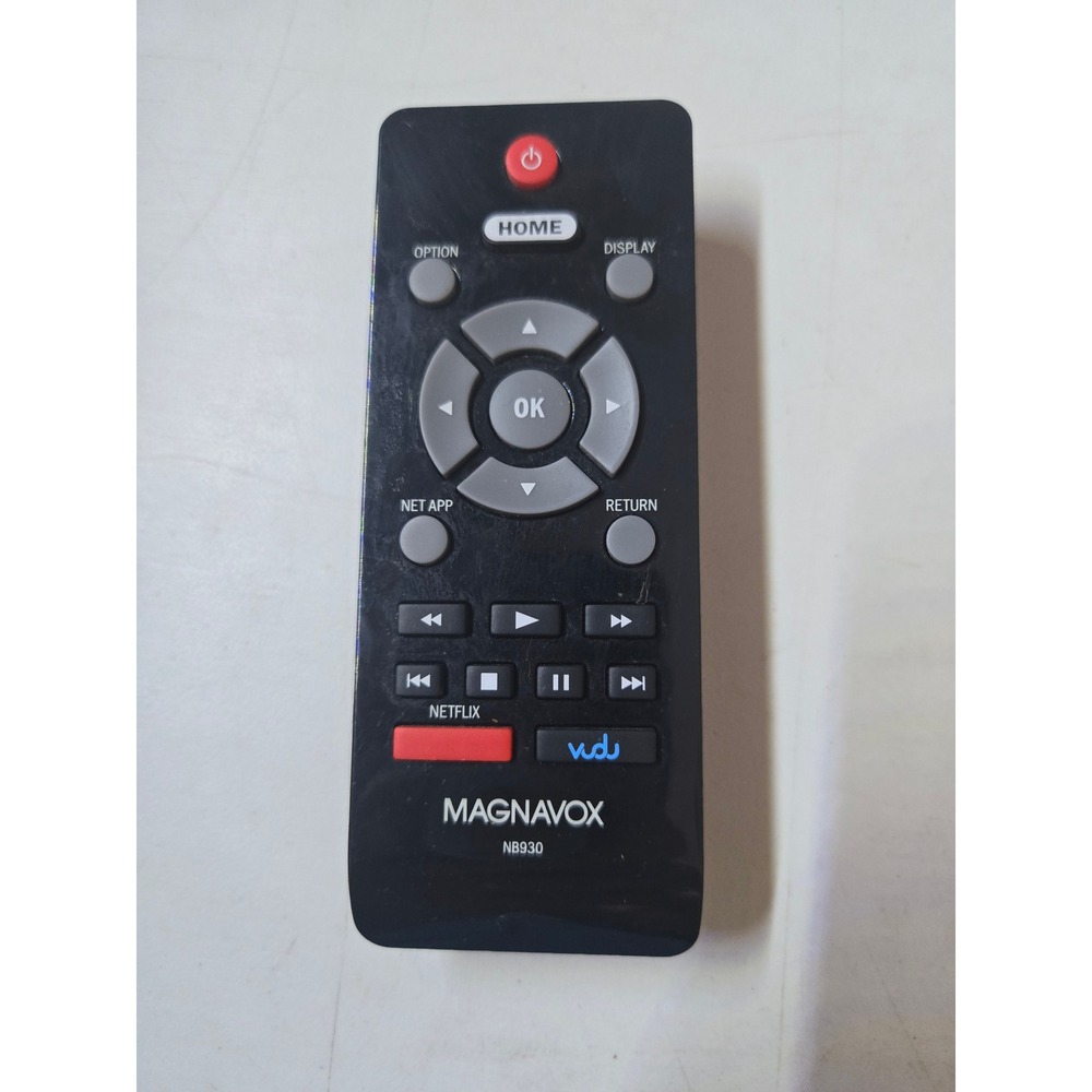 Magnavox NB930 TV Remote Control Replacement Black Vudu Netflix Home